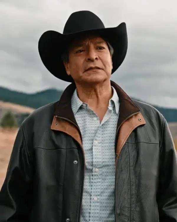 Gil Birmingham Yellowstone Dark Leather Brown Jacket