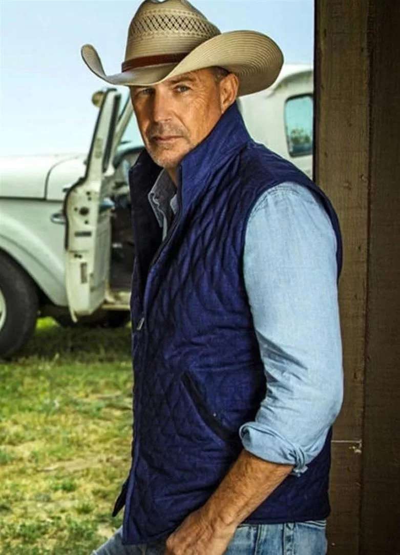 John Dutton Yellowstone Blue Quilted Vest