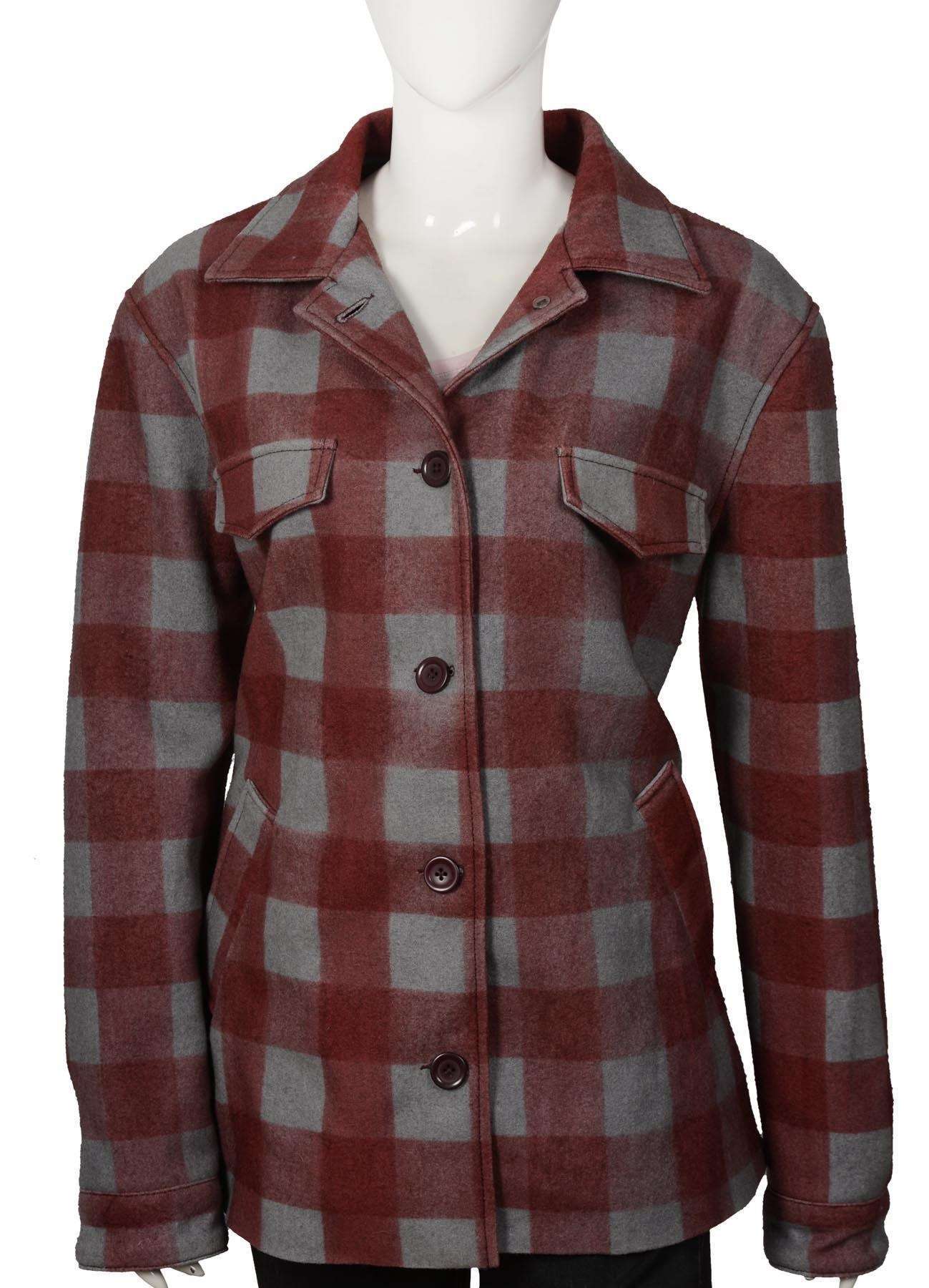 Kelly Reilly Yellowstone Beth Dutton Red Wool Coat