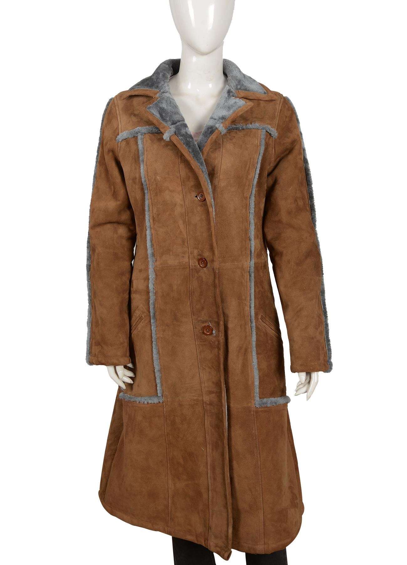 Kelly Reilly Yellowstone Beth Dutton Suede Leather Coat