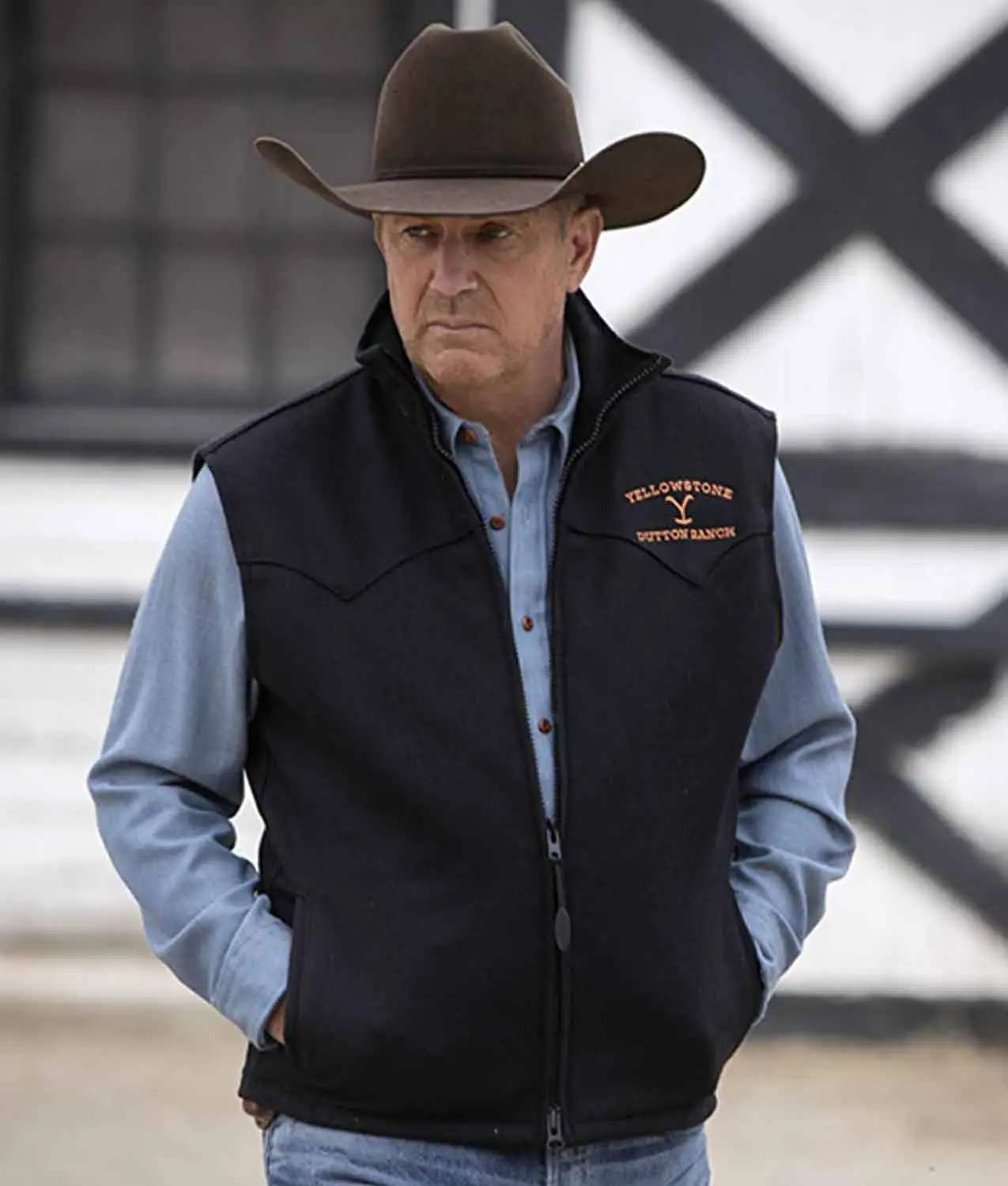 Yellowstone John Dutton Black Wool Vest